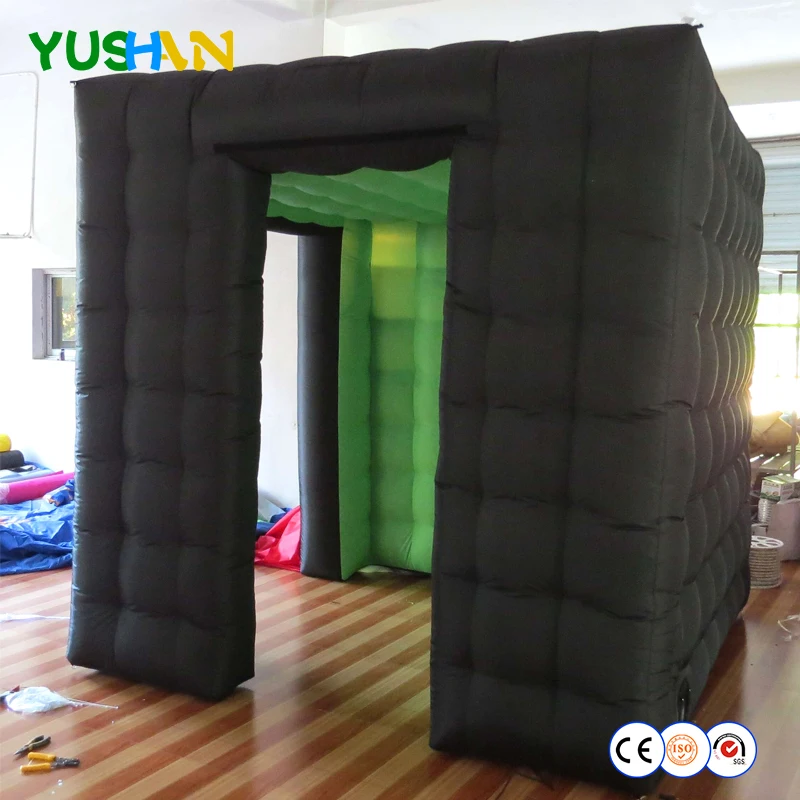 8ft Cube надувные Photo booth с светодиодный свет 16 видов цветов Изменение для вечерние свадебные туфли