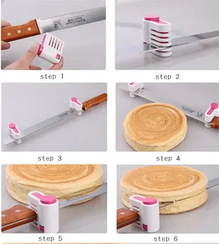 

2Pcs/pack 5 Layers Home DIY Cake Pie Slicer Sheet Guide Cutter Server Bread Slice Knife 5 Layers Kitchen Cutting Fixator Tool