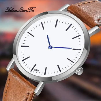 

Simple Minimalism Men Watch Retro Classic Casual Exquisite Rose Quartz Leather Strap WristWatch Male Gift Relogio Masculino