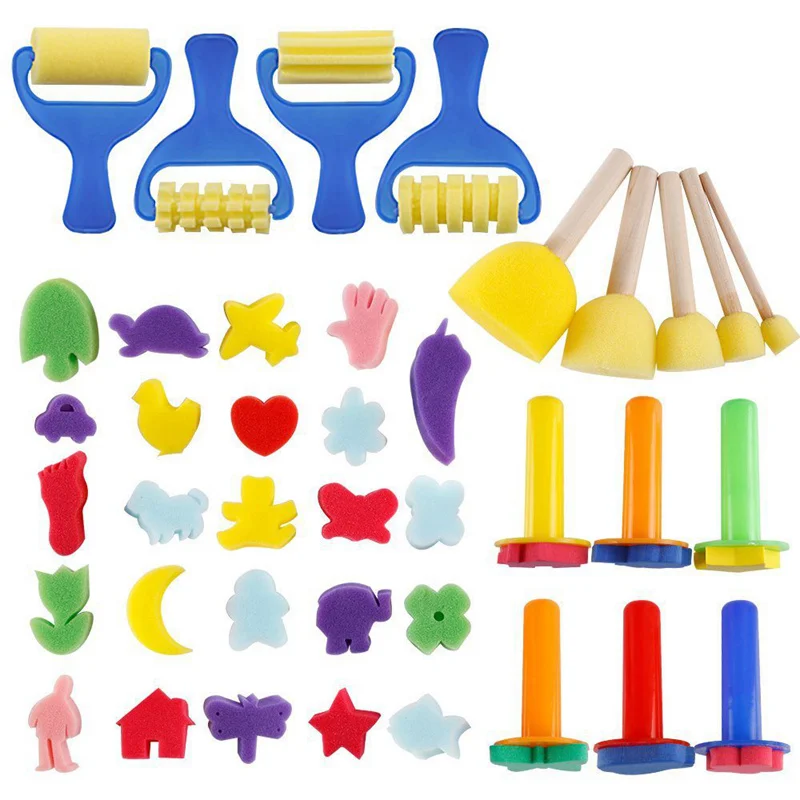 

BESTEarly Learning Mini Flower Sponge Painting Brushes Craft Brushes Set for Kids Shipping by FBA