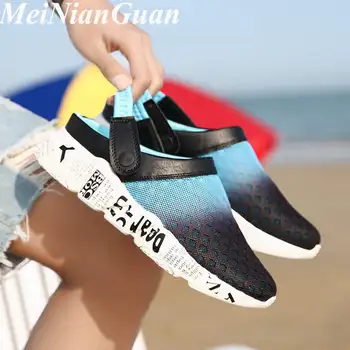 

Summer Men's Shoes Croc Luxury Mesh Slippers Home Casual Large Size Soft Men Sandals Water Quick-drying Man Rubber Slippers B9