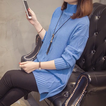 

9018 real photo new mid long knitting sweater in autumn and winter 56-2f, 4 rows, 2 shelves