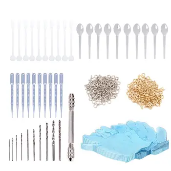 

1 Set Epoxy Resin Kit DIY Jewelry Making Tools Drill Pins Silver Gold Necklace