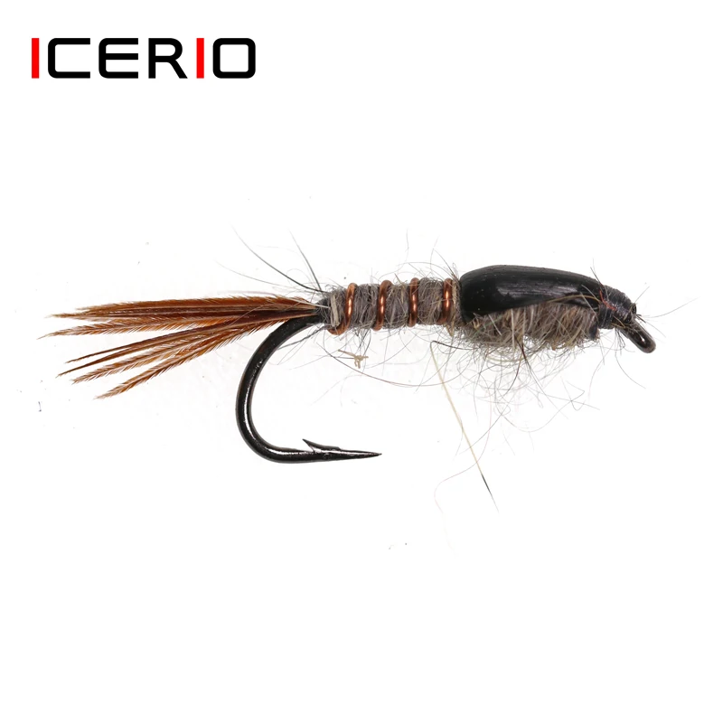 

ICERIO 8PCS #12 Hare's Ear Nymphs Trout Fishing Fly Lures