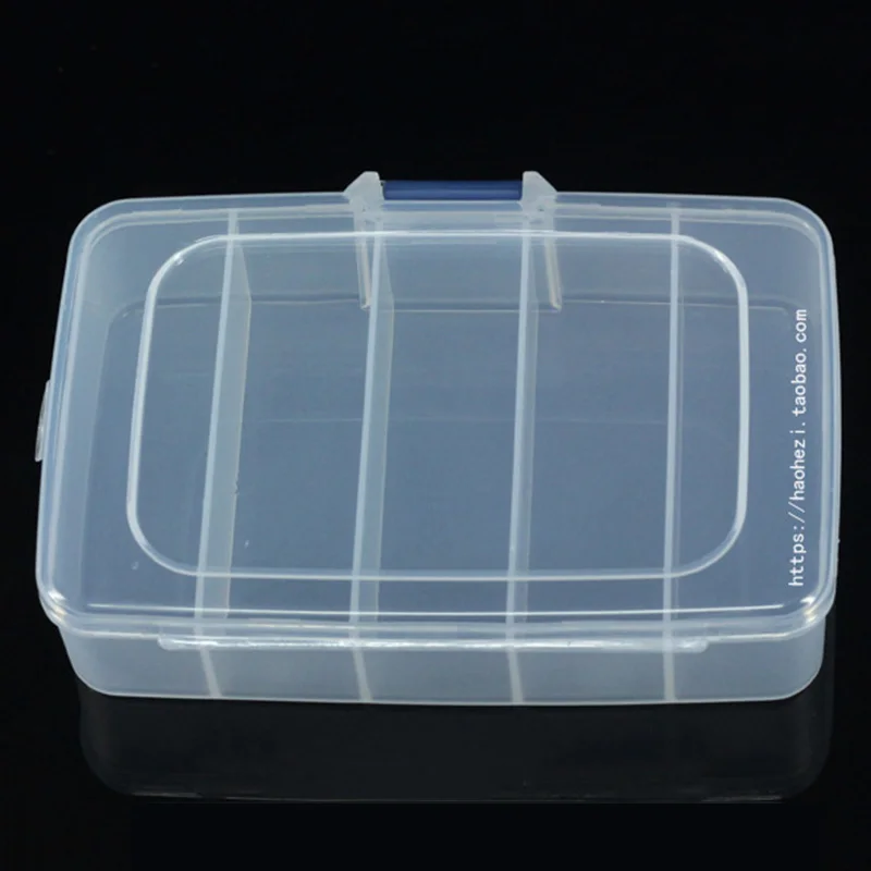 

1pcs Plastic Box 5slots Clear Square Case 14.3x9x3.5cm Portable Ultra Light