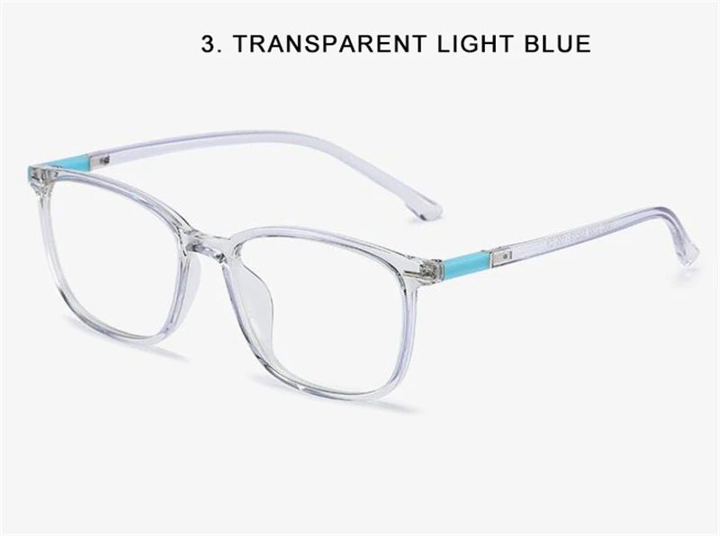 3. Transparent blue Новинка октября TR90 корейский прозрачный цвет ногтей плоское зеркало INS унисекс Harajuku близорукость очки рамка без градусов очки для чтения - Цвет оправы: 3. Transparent blue