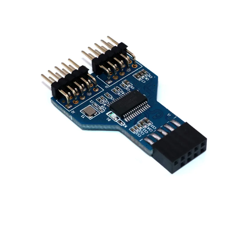 

USB 2.0 Header 9-pin 1 Female to 2 Male Connector 9pin to Dual 9pin Adapter For RGB Splitter Water Cooling Vertical Interface