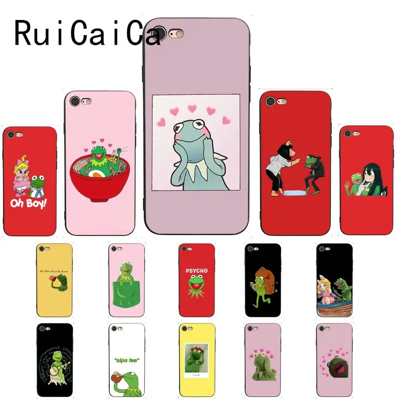 Ruicaica лягушонок Кермит милый мультфильм новинка чехол для телефона Fundas iphone 8 7 6S X XS