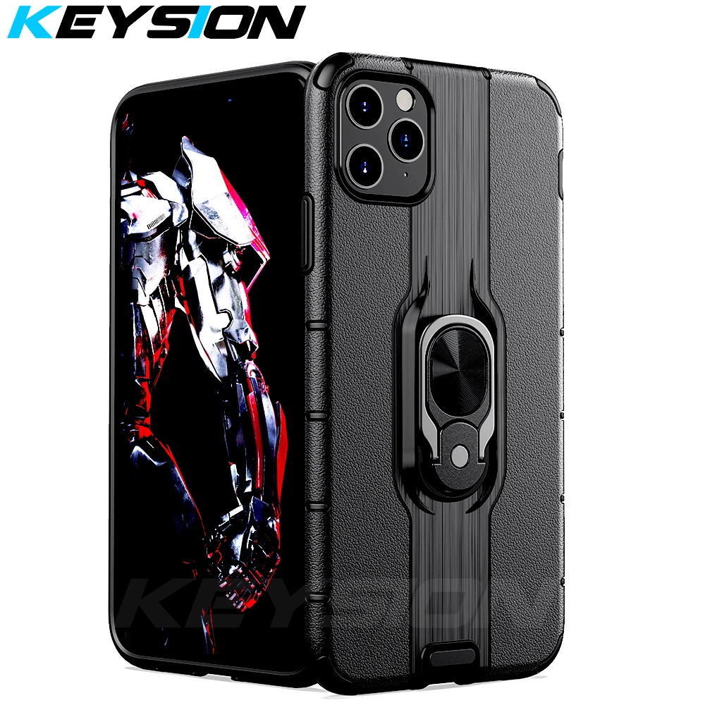 Противоударный защитный чехол KEYSION для iPhone 11 Pro Max 11Pro i11 funda с подставкой и кольцом