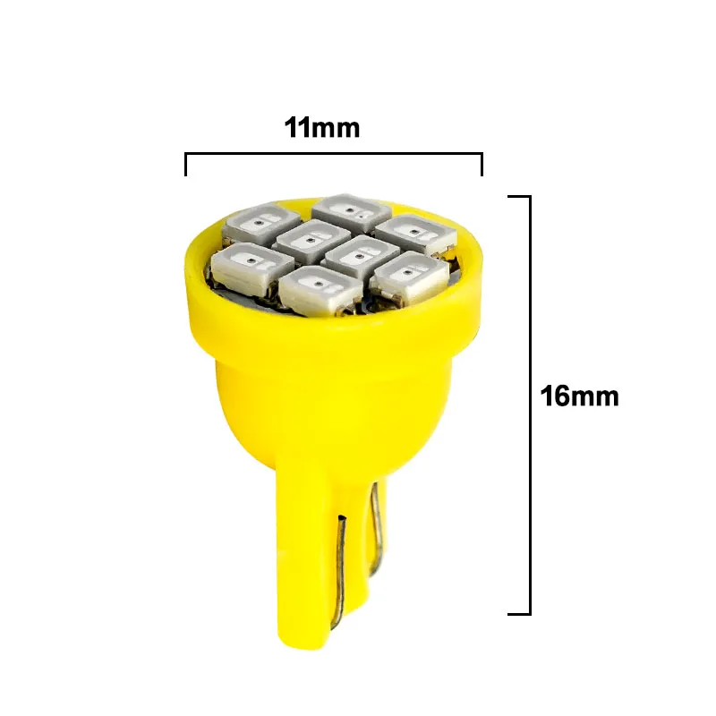 500 шт. T10 Led 8 smd 1206 8SMD автомобильный светильник 194 168 192 W5W 3020 авто на танкетке белые просвет светильник s постоянного тока 12В оптом