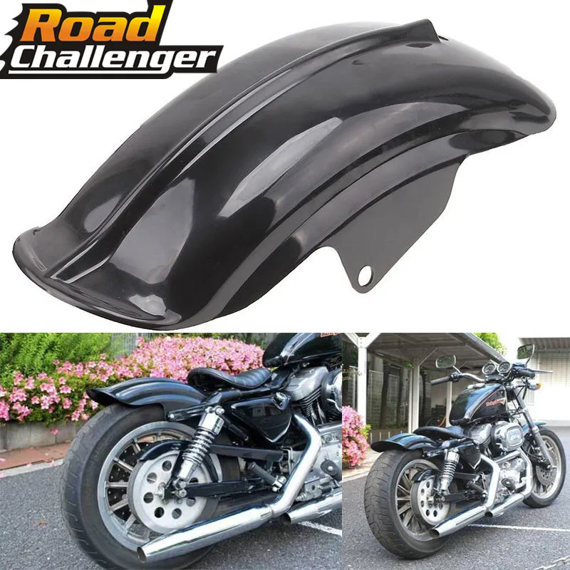 Черное пластиковое заднее крыло мотоцикла для Harley Sportster Solo Bobber Chopper Cafe Racer 883 883R 1200
