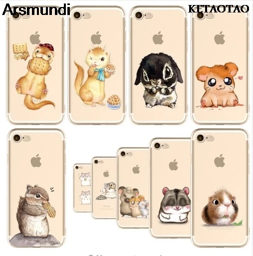 KETAOTAO 2018 NEW Lovely Hamster Phone Cases for iPhone 4S 5C 5S 6 6S 7 8 Plus XR XS Max Case Crystal Clear Soft TPU Cover |