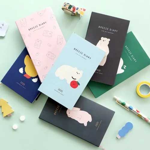 

2020 Breeze Diary Cute Cartoon Pocket Planner Book 176P Monthly Weekly Scheduler