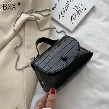 

[BXX] Mini Stone Pattern PU Leather Crossbody Bags For Women 2020 Spring Elegant Shoulder Handbags Female Travel Chain Bag HM406