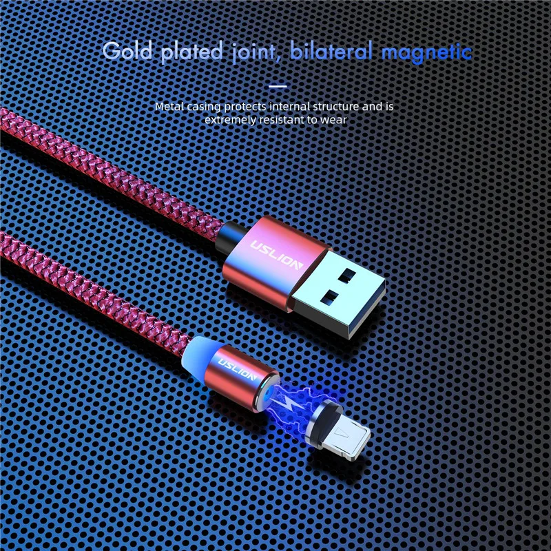 USLION Magnetic Micro USB Cable Fast Charging USB Type C Cable Magnet Charger Data Charge Cable Cord For Iphone 7 Samsung Xiaomi
