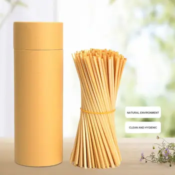 

100PCS Natural Wheat Straw 100% Biodegradable Straws Environmentally Friendly Portable Drinking Straw Bar Kitchen Accessories