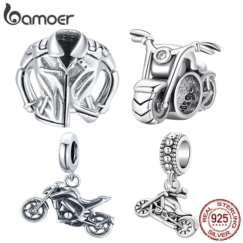 cartier bracelet bamoer Vintage 925 Sterling Silver Motorcycle Charm Cool Motorbike Pendant for Original Bracelet Bangle Women DIY Fine Jewelry earrings for women