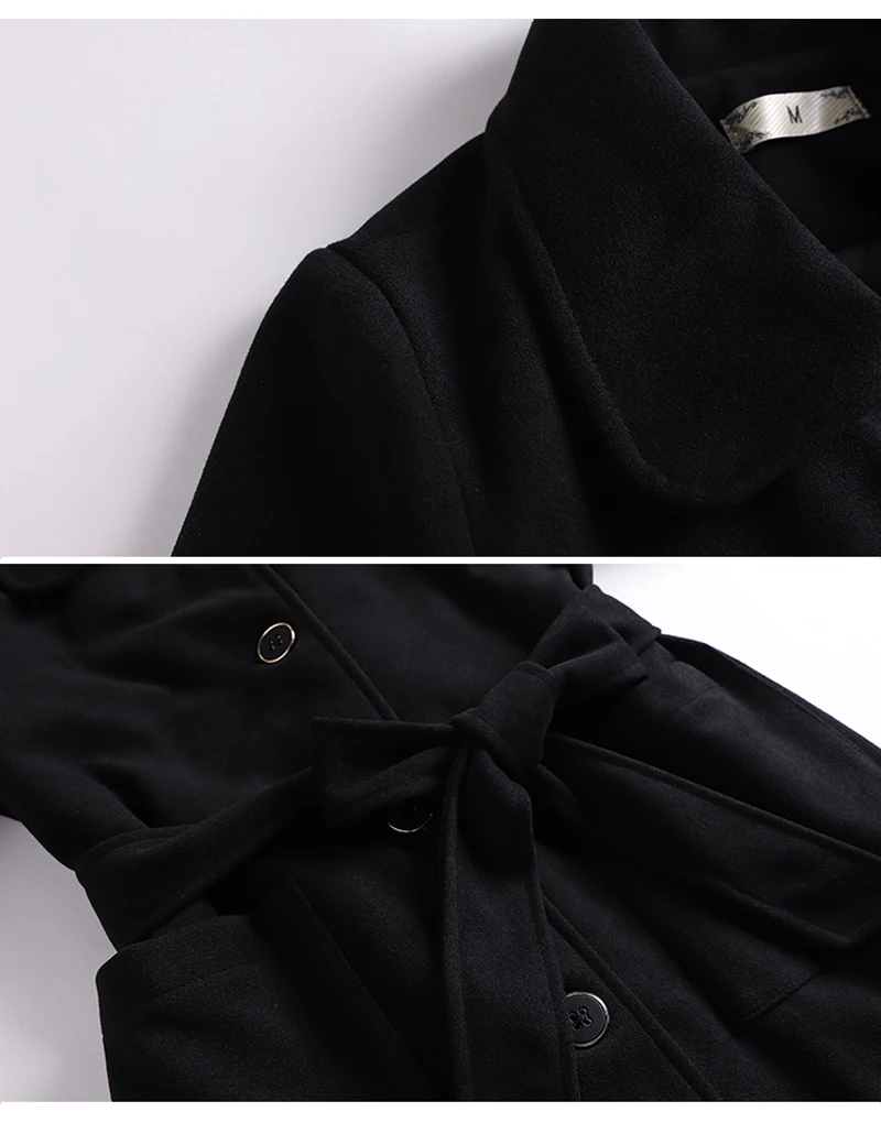 Зимнее длинное стеганое пальто Plu размера 5xl 4xl-l, женское черное шерстяное пальто, Тренч с длинным рукавом и карманами, верхняя одежда