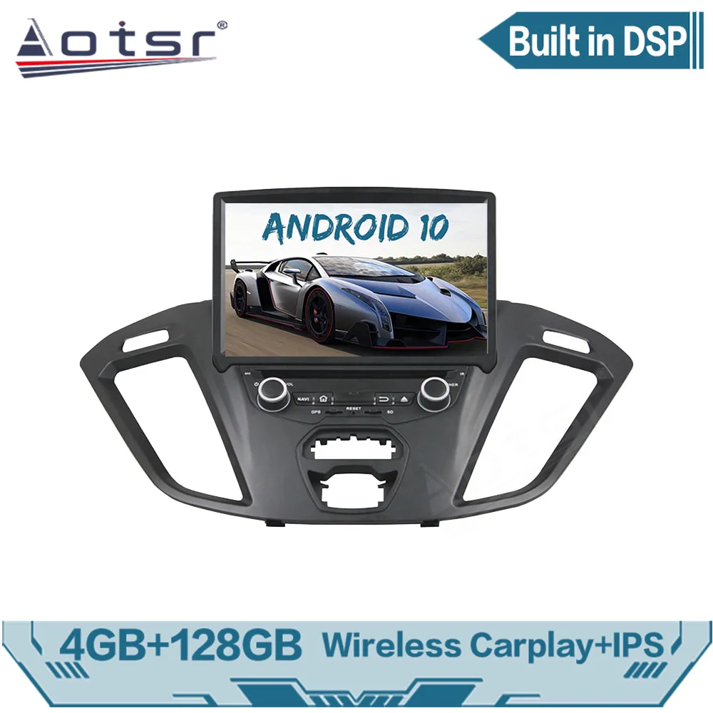 

AOTSR 2 Din Car Radio For Ford Transit Custom 2013 - 2017 Android 10 Player Auto Stereo GPS Navigation DSP AutoRadio IPS Unit