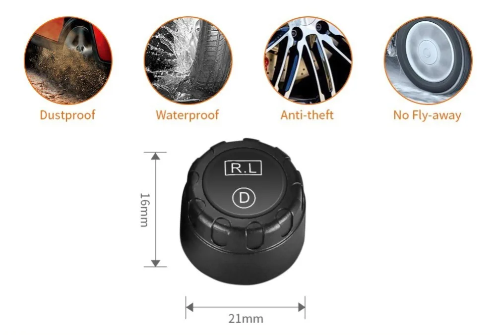 COOYIDOM TPMS lcd Беспроводная автомобильная система контроля давления в шинах с внешним датчиком комплект