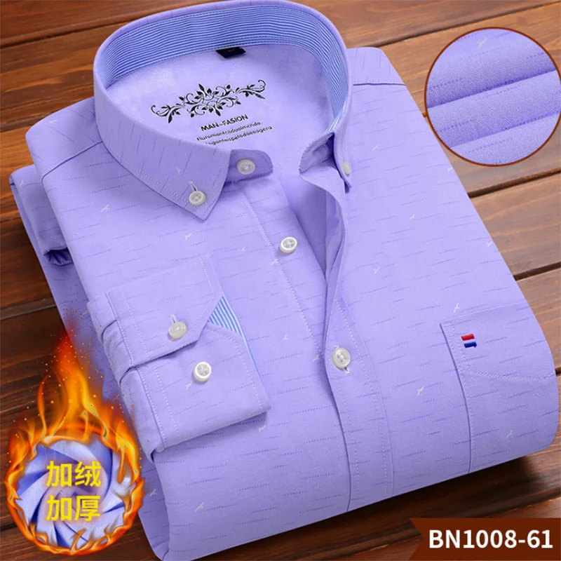 Зима-осень,, мужские шерстяные футболки Camisa с длинным рукавом и отложным воротником, дышащая повседневная оксфордская хлопковая ткань с принтом