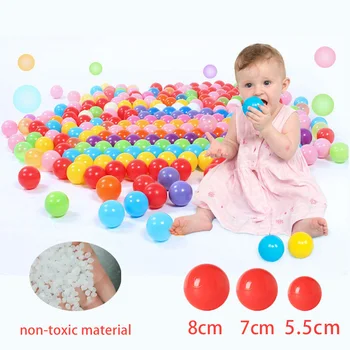 

Baby Toys 100 Pcs Ocean Balls for Kids Outdoor Fun Water Wave Ball 5.5/7/8 cm Soft Plastic Ball Dry Pool Pits Ball Playpen