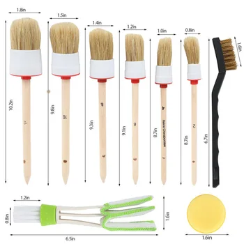 

12pcs Car Detailing Brush Kit Combination Hair Auto Interior Wheel Cleaning Set