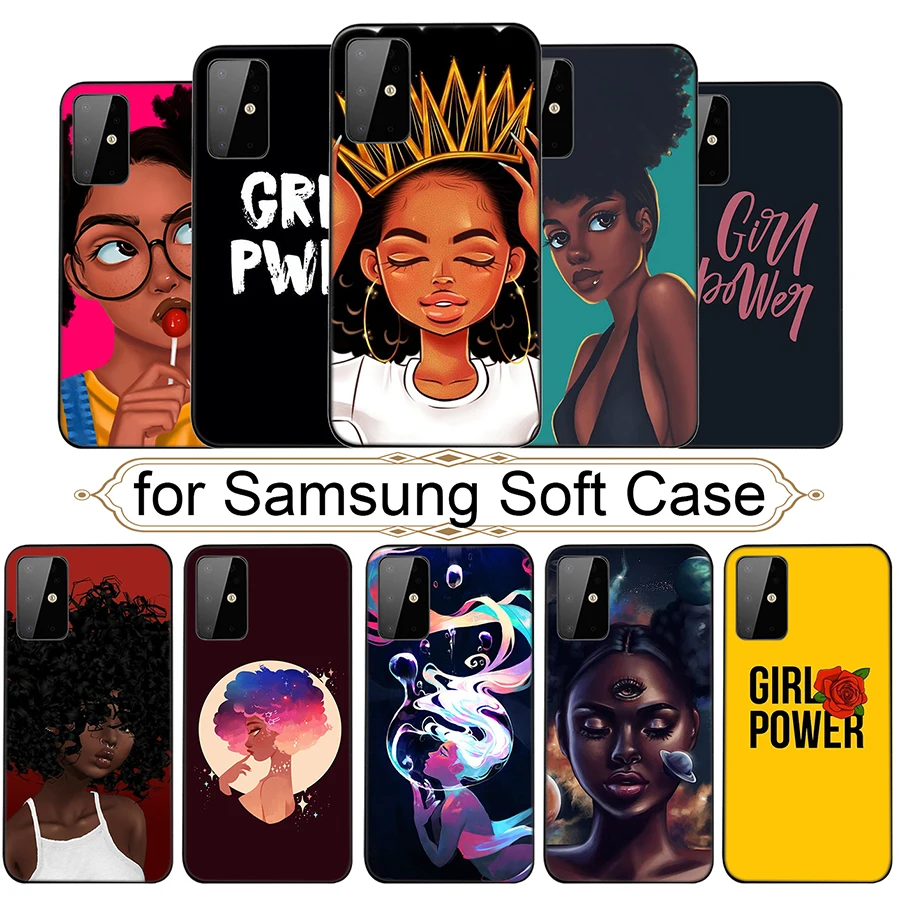 Black Afro Girl Soft Phone Case for Samsung Galaxy S20 Ultra Note 10 Plus S10 Lite A91 A81 A71 A51 Cover |