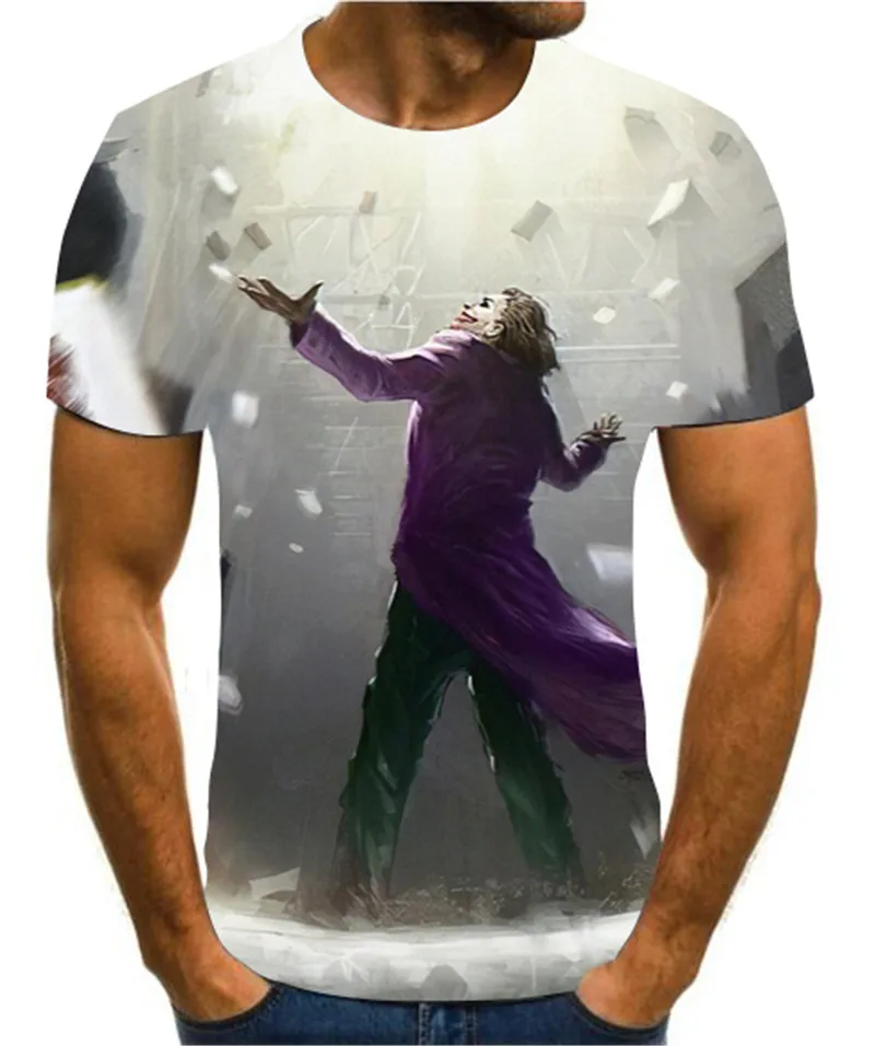 

Hot sale clown 3D printing T-shirt men's clown face male t-shirt 3d clown short sleeve fun t-shirt top and t-shirt XXS-6XL