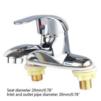 

Bathroom Sink Faucet Chrome and Spray Shower Head Deck Mounted Basin Mixer Taps