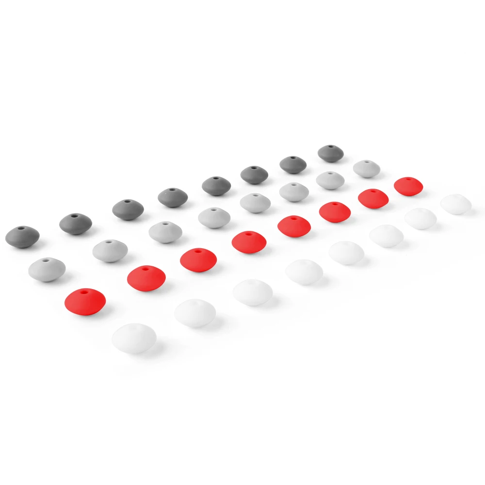 50Pcs 12mm Lentil Silicone Beads Perle Dentition DIY Food Grade Baby Silicone Abacus Teether Bead Teething Necklace Nursing Toy