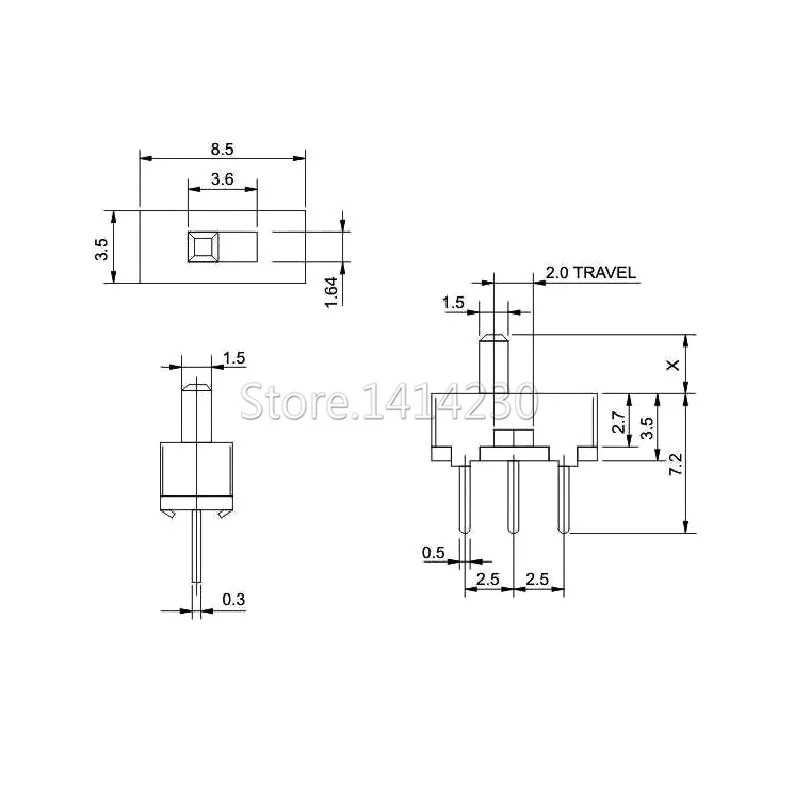 motion detector light switch 20Pcs SS12D00 Interruptor on-off mini Slide Switch 3pin 1P2T 2 Position High quality toggle switch Handle length:3MM/4MM/5MM/6MM plastic push button caps