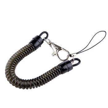 

25cm Rubber Spiral Key Chain Retractable Clip On Stretchy Elastic Coil Spring Keyring For Outdoor Camping Hiking