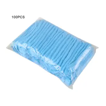 

Disposable Hat Non-Woven Hat Hooded Strip Hat Wide Stretch Band Dust Protection For Laboratory 100 Pcs