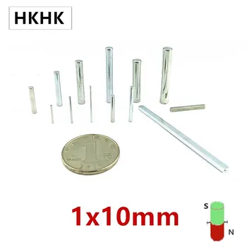 

HKHK 100PCS mini magnet 1x10 mm mini magnet encoder 1mm strong magnetic standard 1x10 mm