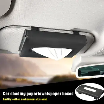 

Universal Car Sun Visor PU Leather Tissue Box Holder Auto Clip Holder Tissue Box Holder for BMW Toyota Interior Tissue Organizer