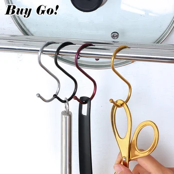 

8PCS/Set Stainless Steel Household Hooks Set for Hanging S Shape Hanger Practical Storage Holder for Kitchen Cabinet Office Home