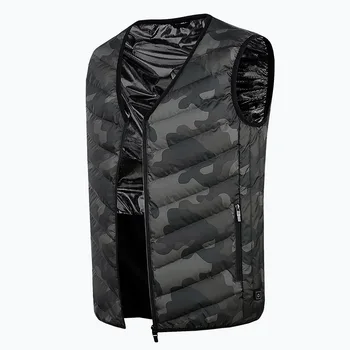 

ZYNNEVA New Outdoor Smart Electric Heated Vest Men Women Winter Warm V-neck Heating Waistcoat Camouflage Hiking Jacket GC1130