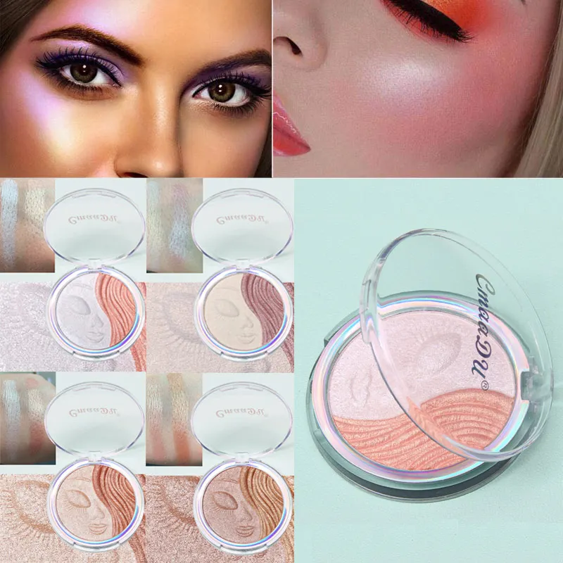 

4Color Highlighter Facial Bronzers Palette Makeup Glow Face Contour Shimmer Powder Illuminator Highlight Contouring Cosmetics