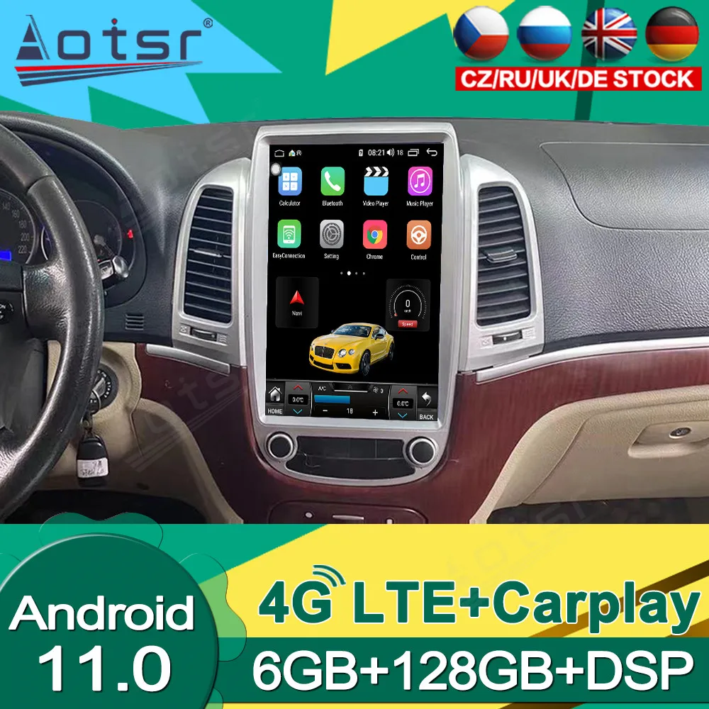 

Android 11.0 128G For Hyundai Santa 2006 - 2011 2012 Multimedia Player Car Radio Video Tesla GPS Navigation Auto Stereo 2Din DPS