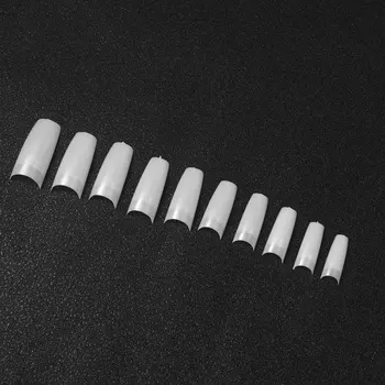 

2 Bags of Total 1000pcs False Nail Tips Half Cover French Style Fingernail Tip Patches (Transparent and Natural Color for Each 1