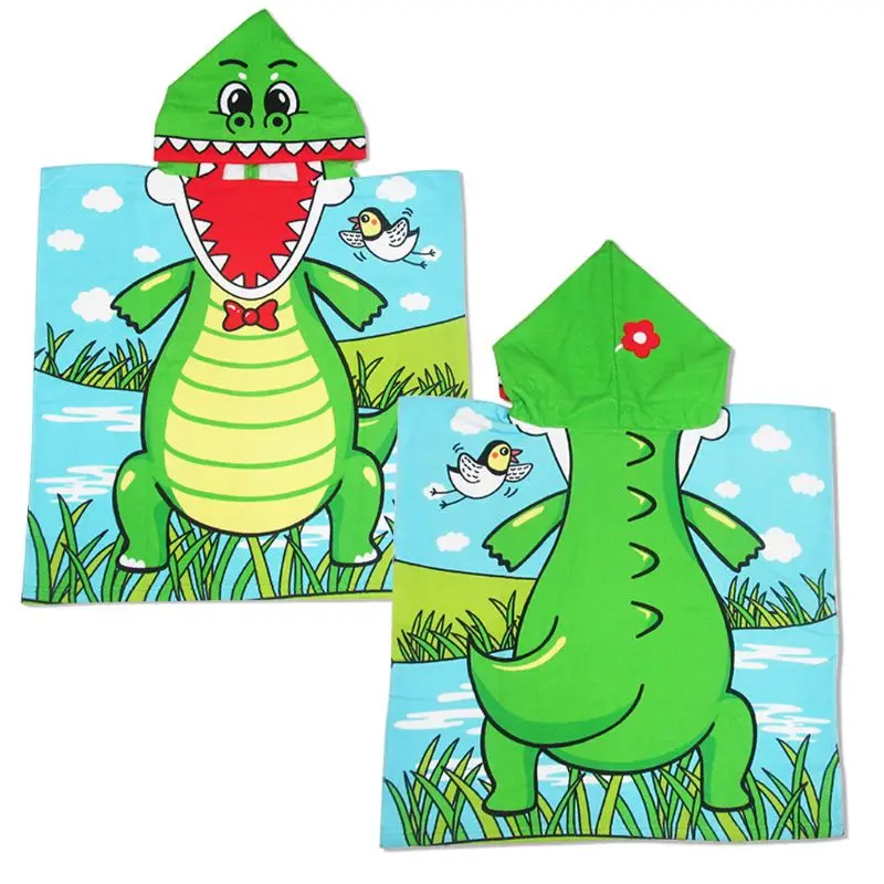 Children Hooded Cloak Beach Towel Microfiber Boy Girls Kids Swimming Bath Towel G99C