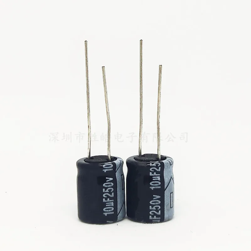 20PCS/lot High Quality 250V10UF Brand New Aluminum Electrolytic Capacitor Size: 8X12 (MM)