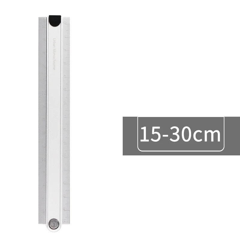 Kokuyo Aluminum Folding Ruler - 15/30 cm - Silver — Stationery Pal