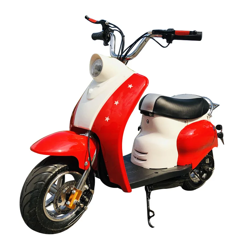 Ladies Mini Off-road Two-stroke Fuel-assisted Pedal Scooter New Rubber Two-wheeled Small Gas Scooter