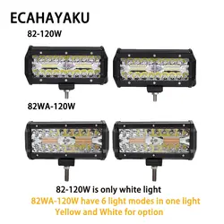 ECAHAYAKU 7 дюймов 120W светодиодный рабочий светильник бар комбинированный прожектор луч Тройной Ряд светодиодный противотуманная фара