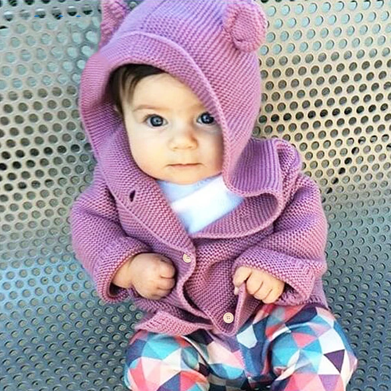 Newborn Baby Girl Jacket long sleeve Baby Knitted Coat Autumn Children