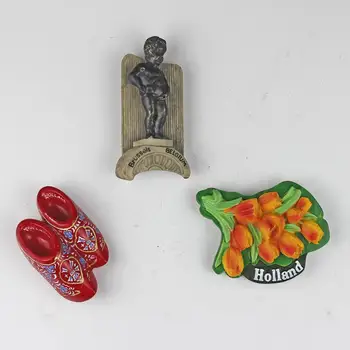 

Holland Tulip Home Decoration Belgian Urine Boy Brussels Magnetic Sticker Netherlands Dutch Shoes Fridge Magnet Souvenir Gifts