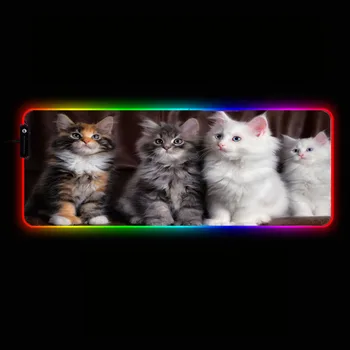 

MRGBEST Black White Cat Mouse Pad RGB Mousepad Large Desk Mat Computer Keyboard Game Play Mat Mause Carpet Gaming Mouse Pad
