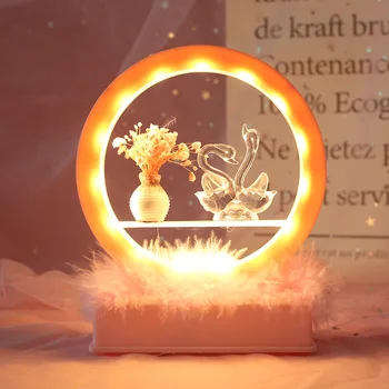 

Pink Girl Heart Creative Eternal Flower Dried Flower Music Star Light Night Light Tanabata Valentine's Day Gift